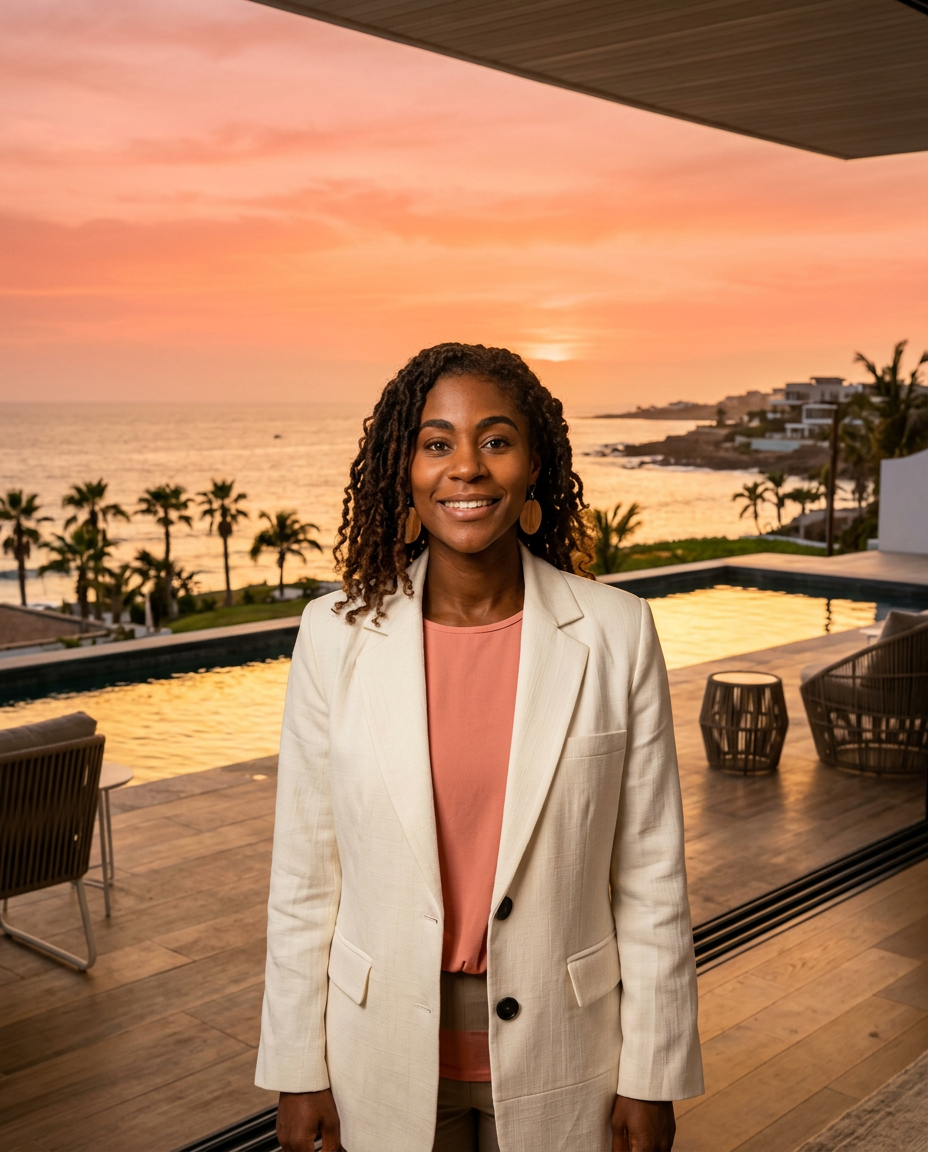 Visite immersive Villa · Dakar (Almadies) présentée par l'avatar SolangeAI